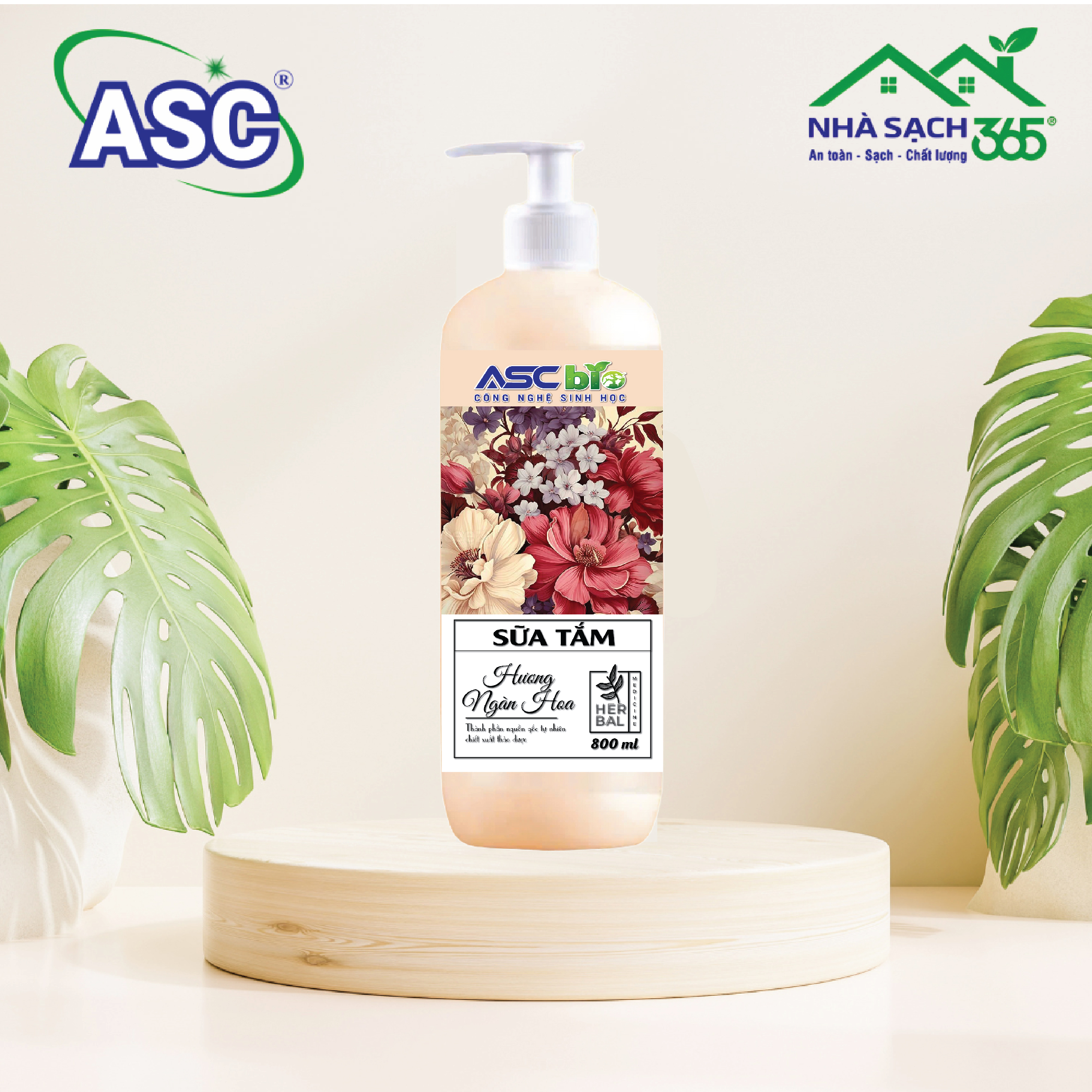 Sữa tắm ASC hương ngàn hoa 800ml